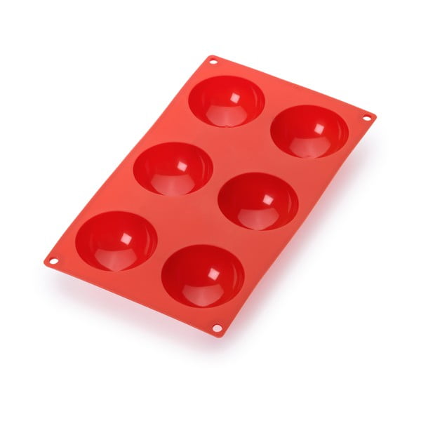 Červená silikónová forma na 6 mini dezertov Lékué