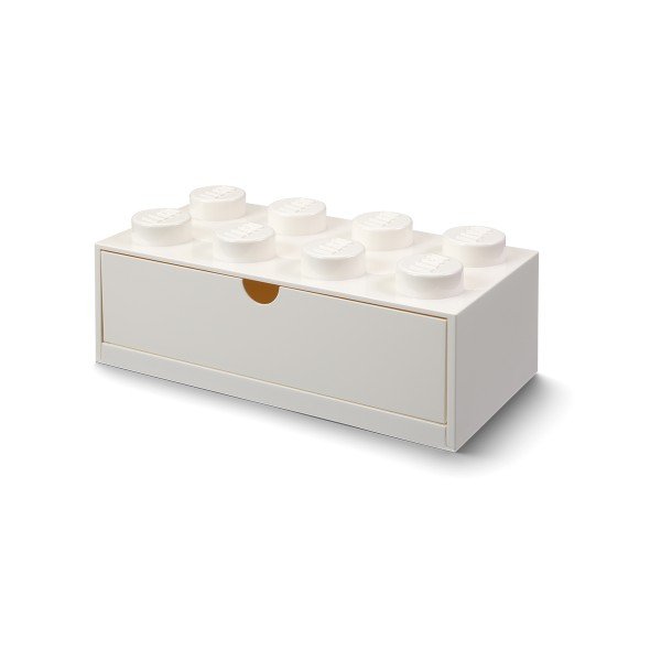 Biely stolový box so zásuvkou LEGO® Double