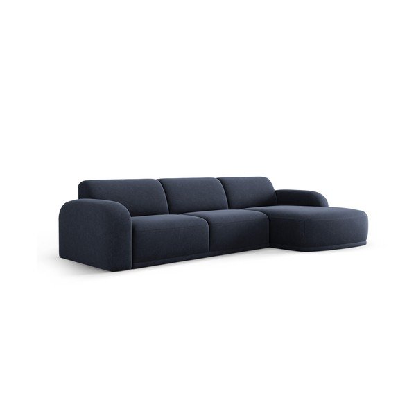 Tmavomodrá zamatová rohová pohovka Erin – Micadoni Home-image-2