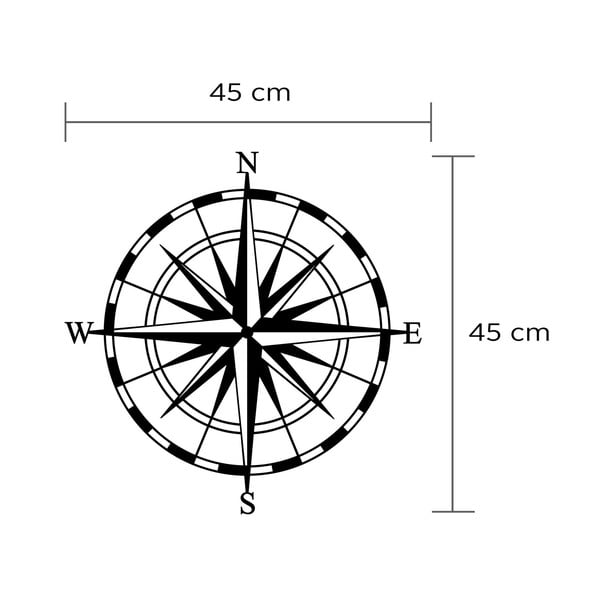Nástenná kovová dekorácia Compass