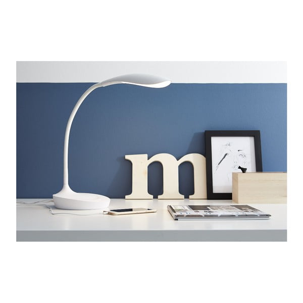 Biela stolová lampička s USB portom Markslöjd Swan-image-1