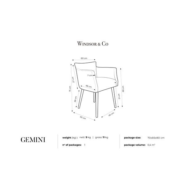 Červená stolička s opierkami Windsor & Co Sofas Gemini-image-1