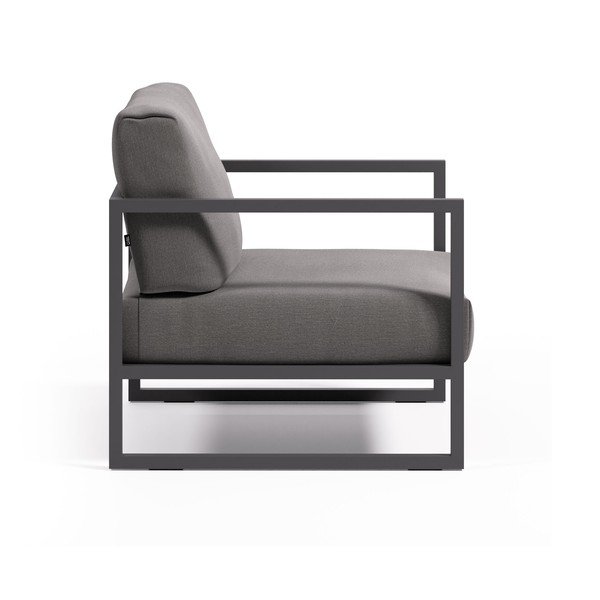 Tmavosivé kovové záhradné kreslo Comova – Kave Home-image-1