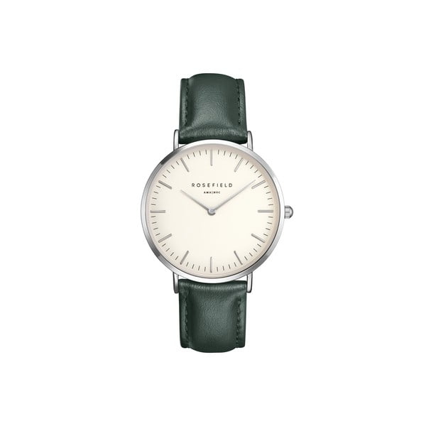 Strieborno-zelené dámske hodinky Rosefield The Bowery