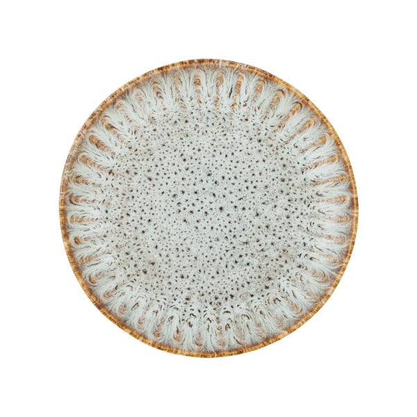 Modrý/béžový servírovací tanier z kameniny ø 17 cm Fleur – Bloomingville