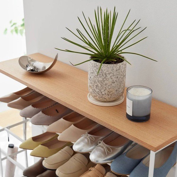 Biely kovový stojan na topánky 90,5x87x26 cm Tower – YAMAZAKI-image-2