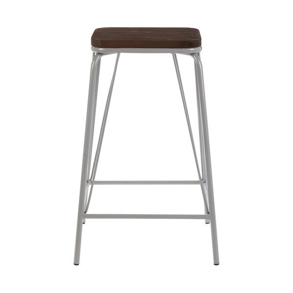 Sivá/v tmavo prírodnej farbe stolička z brestového dreva District – Premier Housewares-image-1