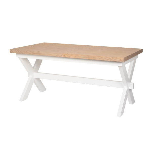 Rozkladací jedálenský stôl s prírodnou doskou Durbas Style Leksand, 160 × 90 cm