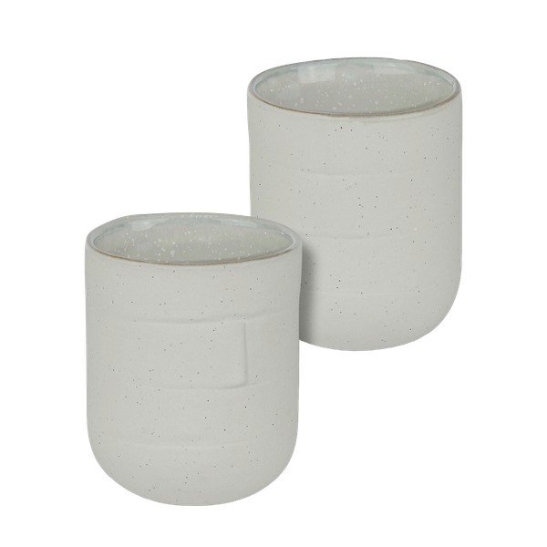 Biele hrnčeky v súprave 2 ks z kameňa 0.3 l Sand Grain – Mette Ditmer Denmark