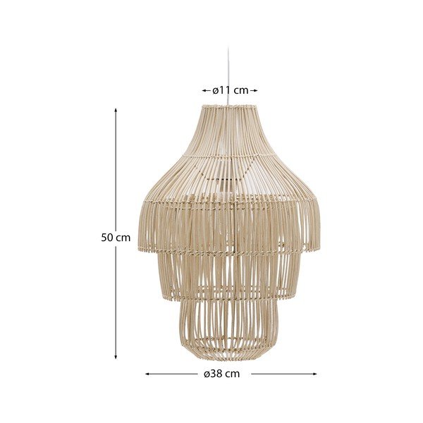 Ratanové tienidlo v prírodnej farbe ø 38 cm Janoa – Kave Home-image-4