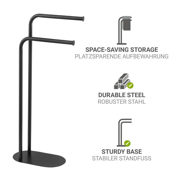 Čierny oceľový stojan na uteráky Levante – Wenko-image-4