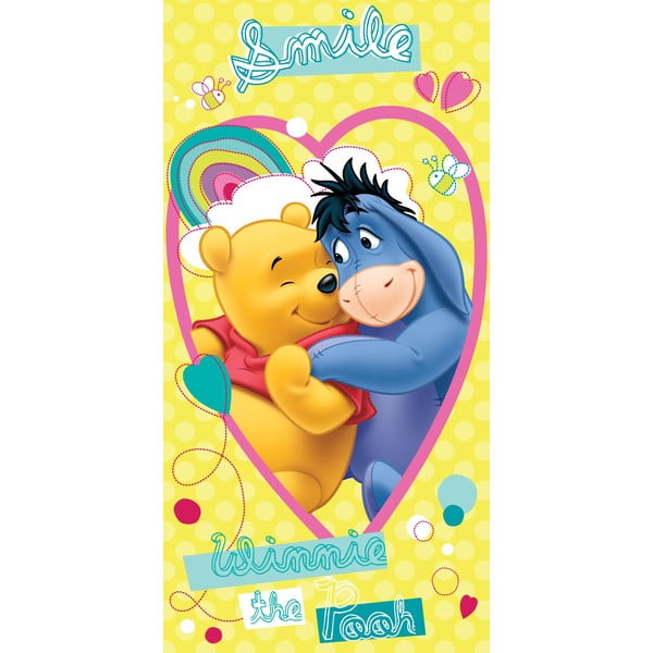 Žltá bavlnená detská osuška 70x140 cm Winnie the Pooh "Smile" – Jerry Fabrics