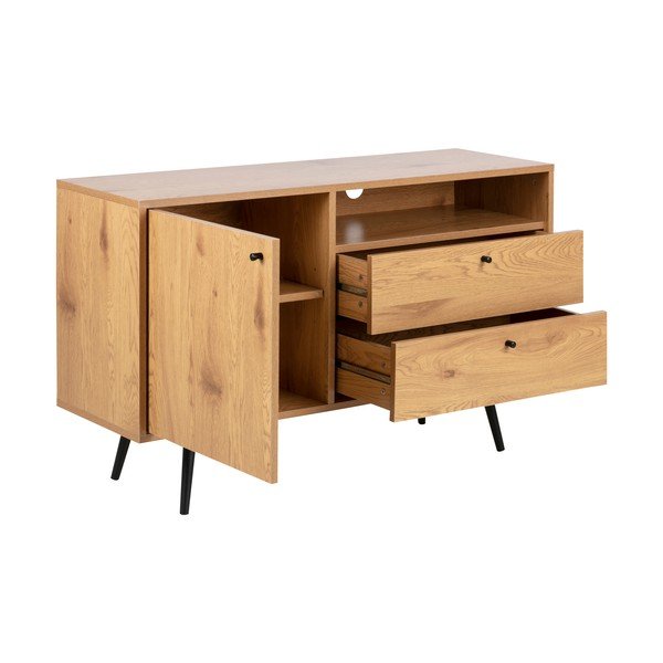 TV stolík v dekore duba v čierno-prírodnej farbe 124x75 cm Wilma – Actona-image-3