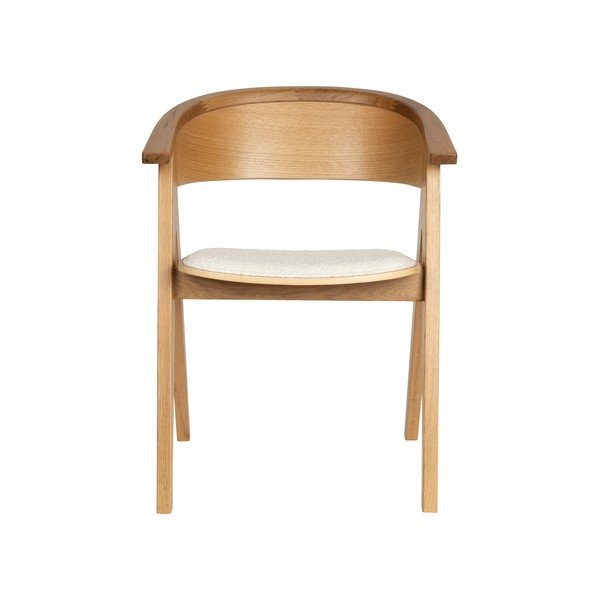 Čalúnené jedálenské kreslo s podrúčkami v prírodnej farbe NDSM – Zuiver-image-3