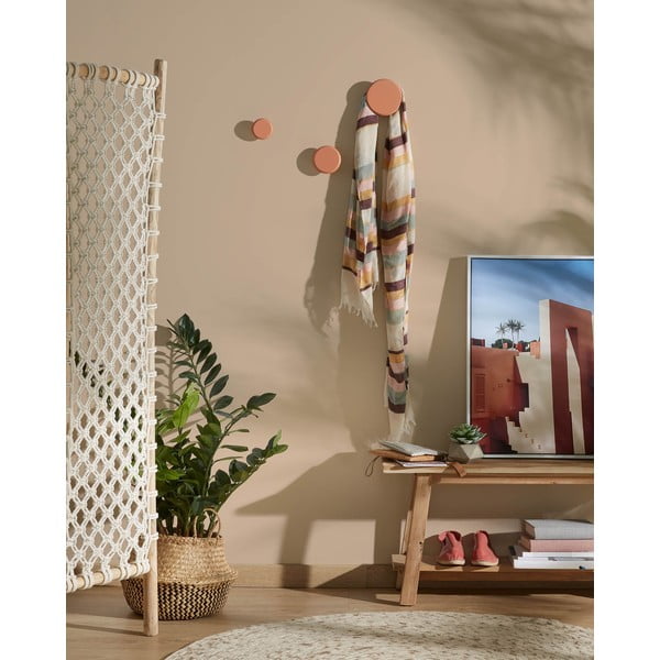 Súprava 3 oranžových nástenných vešiakov Kave Home Nadua-image-3