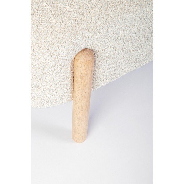 Krémovobiela polstrovaná lavica z textílie buklé Dayla – Bizzotto-image-1