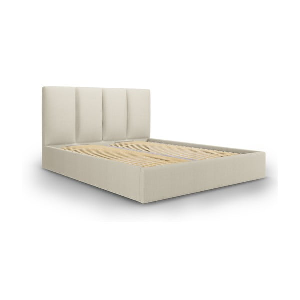 Béžová dvojlôžková posteľ Mazzini Beds Juniper, 160 x 200 cm