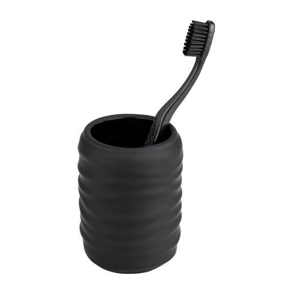 Čierny keramický téglik na zubné kefky Illana – Wenko-image-3