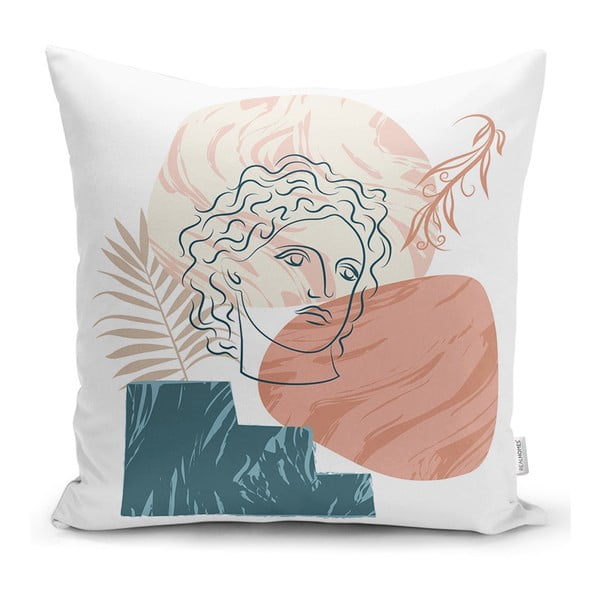 Obliečka na vankúš Minimalist Cushion Covers Drawing Face Post Modern, 45 x 45 cm