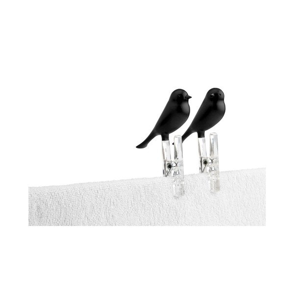 Dva čierne štipce Qualy Peg Sparrow