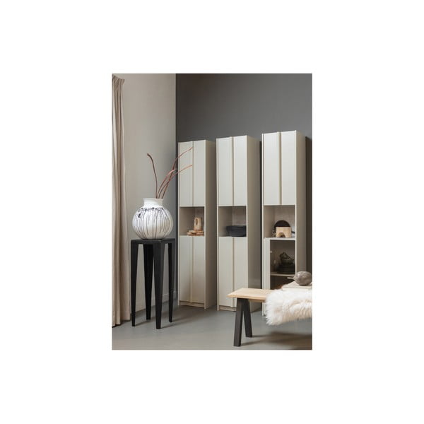 Krémovobiela modulárna skrinka z borovicového dreva 40x210 cm Basu – WOOOD-image-1