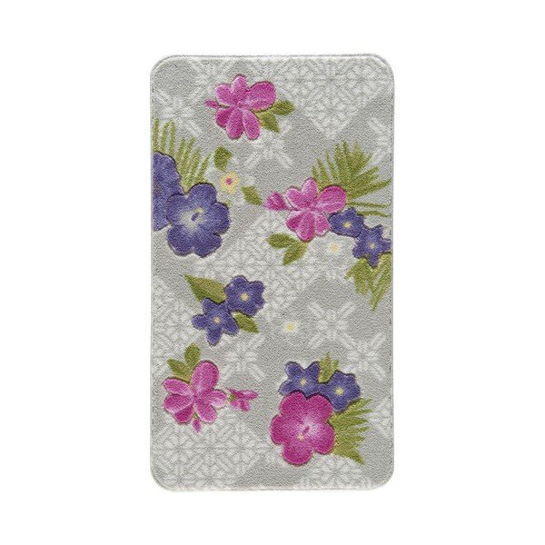 Vzorovaná fialová predložka do kúpeľne Confetti Bathmats Tropical, 80 × 140 cm-image-1
