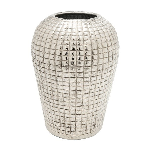 Hliníková váza v striebornej farbe Kare Design Cubes, výška 29 cm