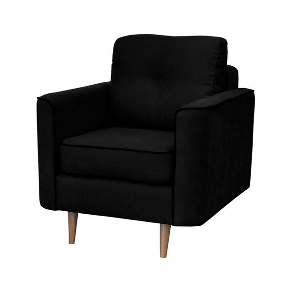 Tmavomodré kreslo Mazzini Sofas Butterfly, svetlé nohy-image-1