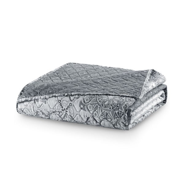 Bielo-sivý obojstranný pléd z mikrovlákna DecoKing Alhambra, 240 × 260 cm-image-2