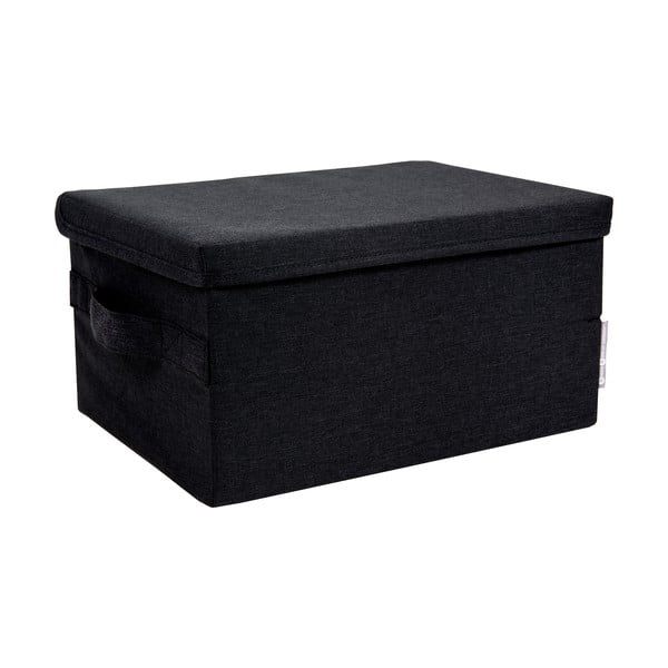 Čierny látkový úložný box s vekom 45x34x25 cm Soft Storage – Bigso