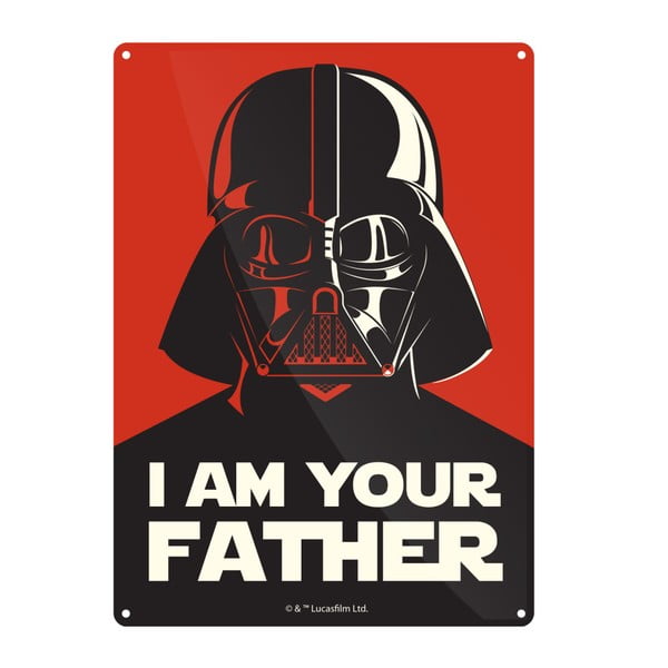 Dekoratívna ceduľa Star Wars™ I Am Your Father, 15 x 21 cm
