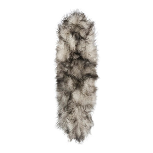 Sivo-biely kožušinový koberec s krátkym vlasom Arctic Fur Dara, 165 × 55 cm