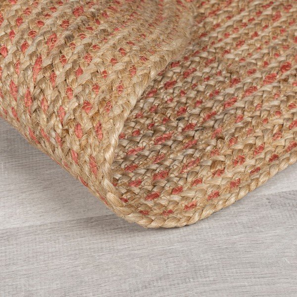 Jutový okrúhly koberec v lososovej farbe/v prírodnej farbe ø 133 cm Capri – Flair Rugs-image-3