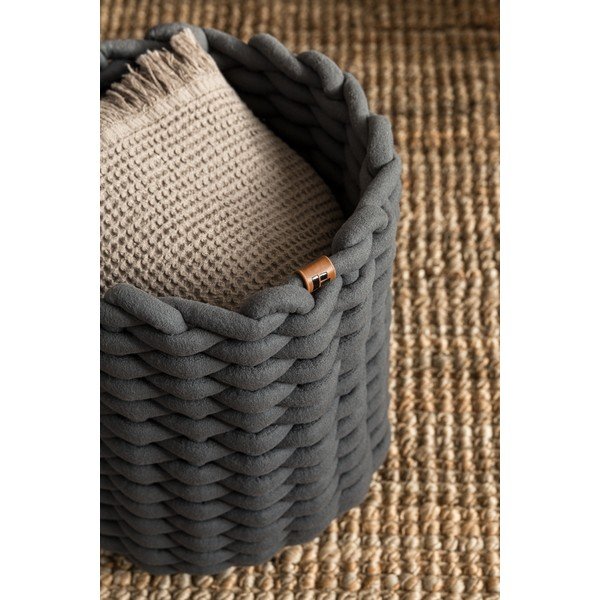 Látkový košík ø 25x25 cm Peach Skin Round M – Bigso-image-2