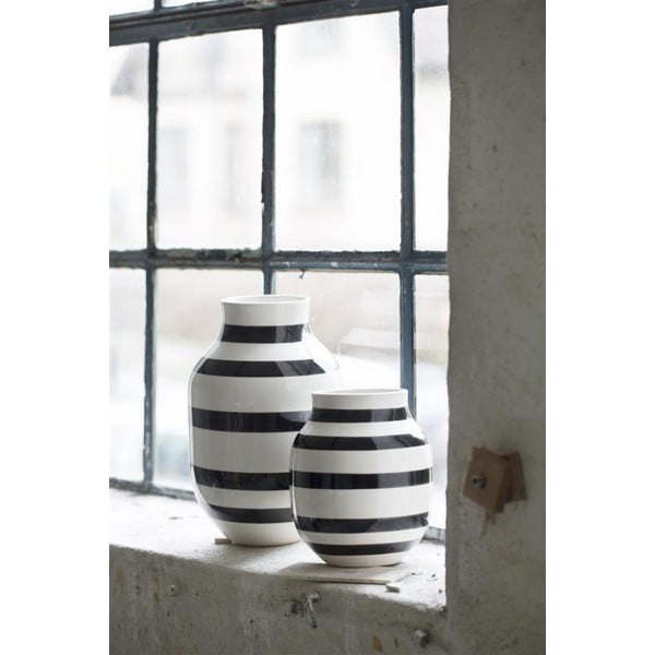 Čierno-biela kameninová váza Kähler Design Omaggio, výška 30,5 cm-image-2