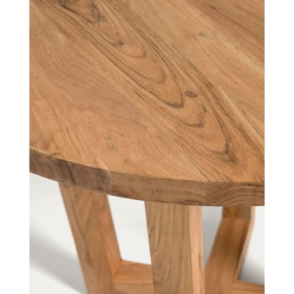 Okrúhly jedálenský stôl z masívu akácie v prírodnej farbe ø 90 cm Nahla – Kave Home-image-4