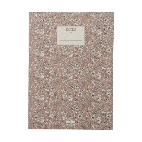 Zápisník A Simple Mess Nynne Cameo Brown, 25 × 18 cm