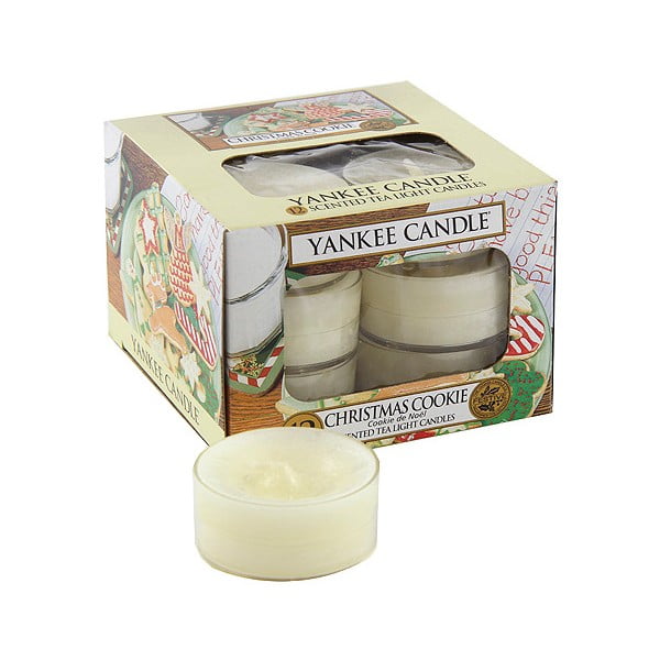 Sada 12 vonných sviečok Yankee Candle Vianočné pečivo, doba horenia 4 - 6 hodín