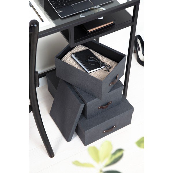 Súprava 3 čiernych úložných škatúľ Bigso Box of Sweden Inge-image-2