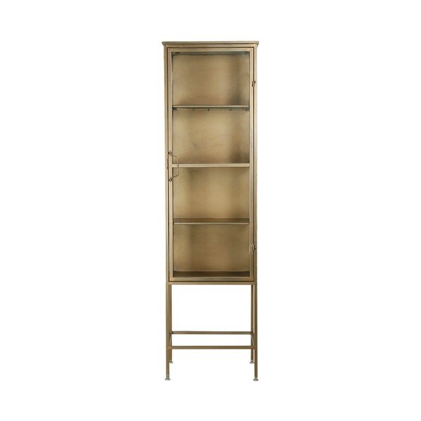 Kovová vitrína v zlatej farbe 47,5x170 cm Dagenham - Côté Table