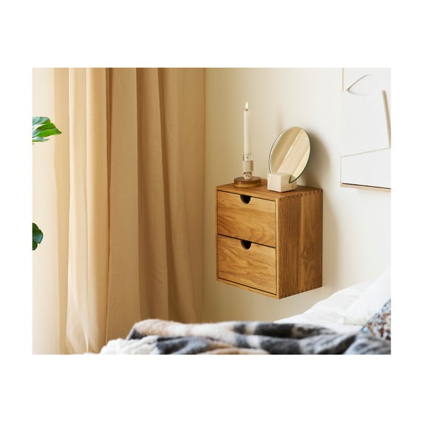 Poschodová polica z dubového dreva v prírodnej farbe 18 cm Townsville – House Nordic-image-4