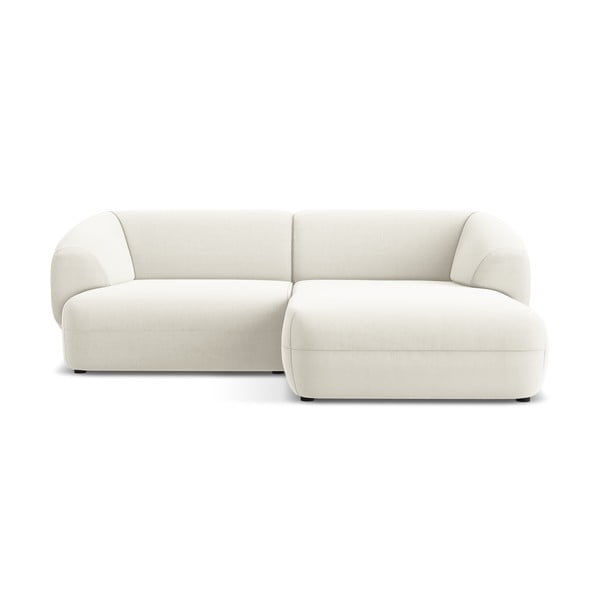 Biela zamatová rohová pohovka (pravý roh) Moana – Makamii