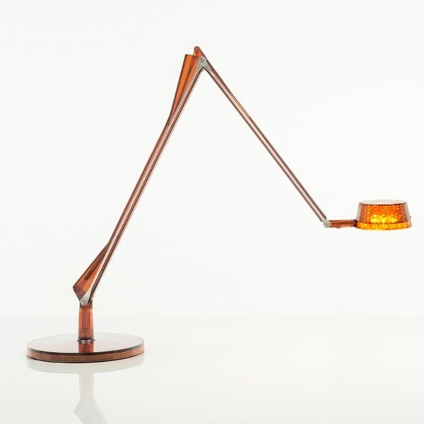 Jantárovožltá transparentná stolová polohovateľná lampa Kartell Aledin Dec