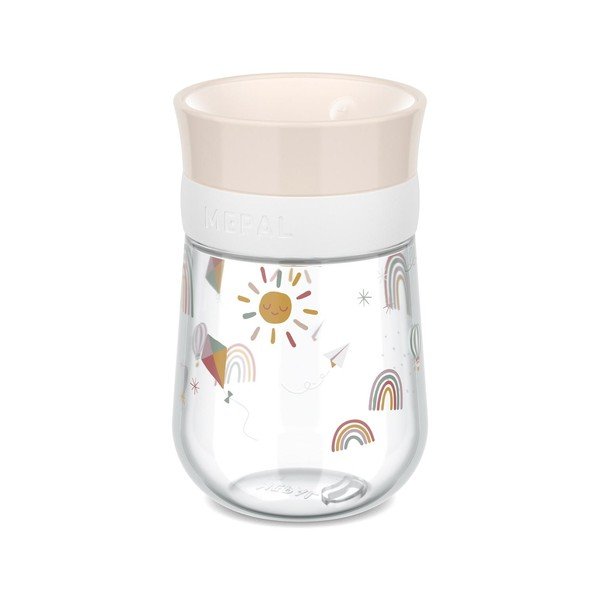 Béžový plastový detský hrnček 300 ml Sunshine & Rainbow – Mepal