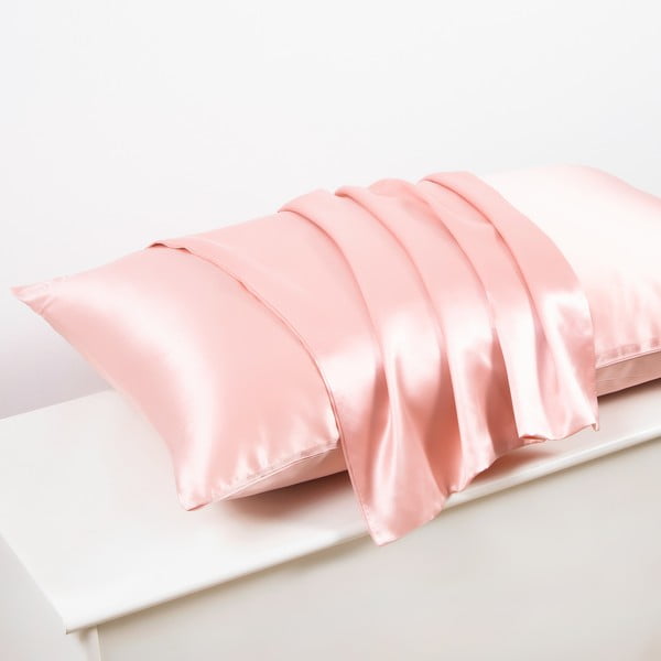 Ružová hodvábna maska ​​na spanie Mulberry Silk – Mila Home Luxury-image-1