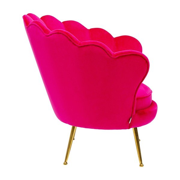 Ružové zamatové kreslo Kare Design Water Lily-image-1
