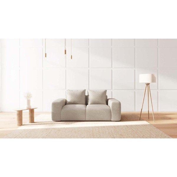Béžová pohovka z textílie bouclé 212 cm Feiro – MESONICA-image-1