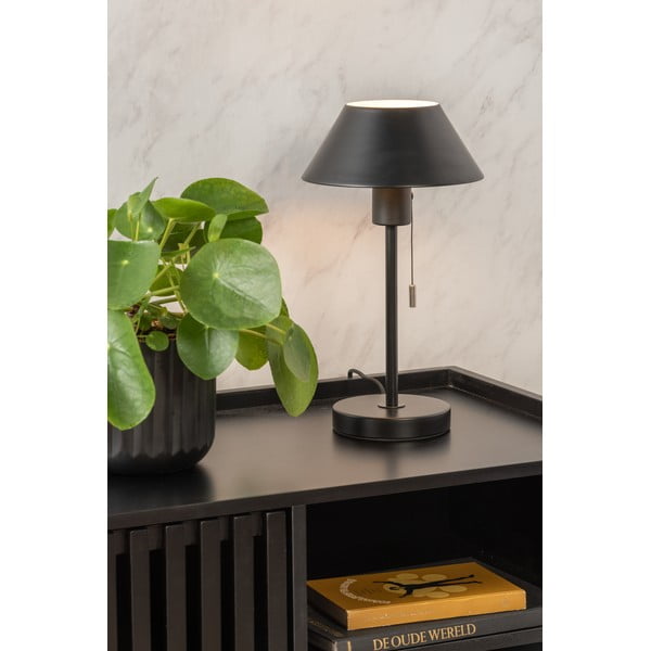 Čierna stolová lampa s kovovým tienidlom (výška 36 cm) Office Retro – Leitmotiv-image-1