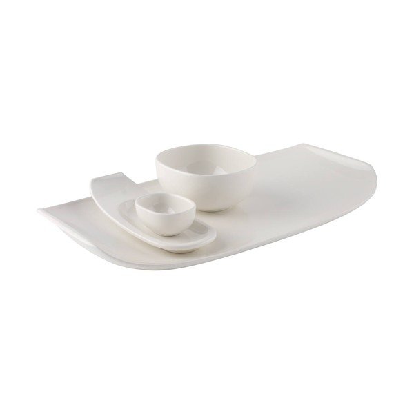 Biely hranatý porcelánový tanier Villeroy & Boch Urban Nature, 50 x 25 cm-image-3