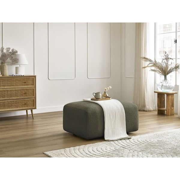 Zelená podnožka z textílie bouclé Tina – Bobochic Paris-image-1